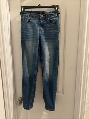 True Indigo Boys Jeans Size 12 Blue Denim Slim Fit Distressed Wash